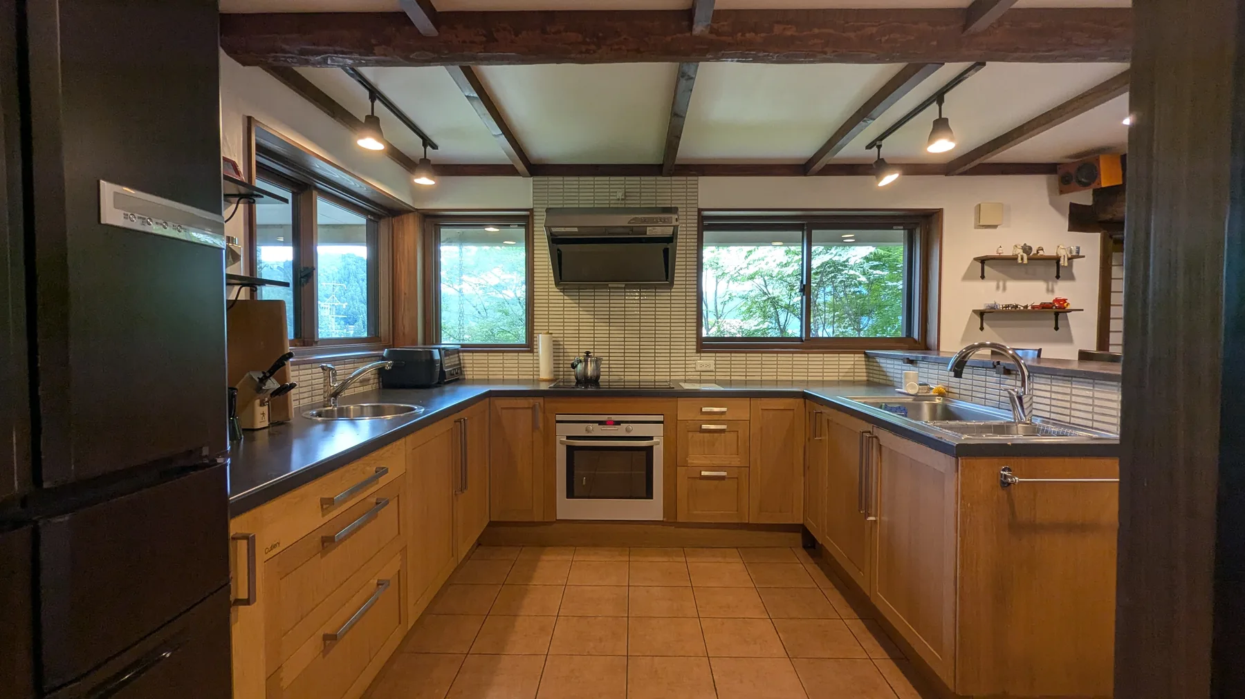 Large fully equipped kitchen at Rental Farmhouse Tamaki in Hakuba
