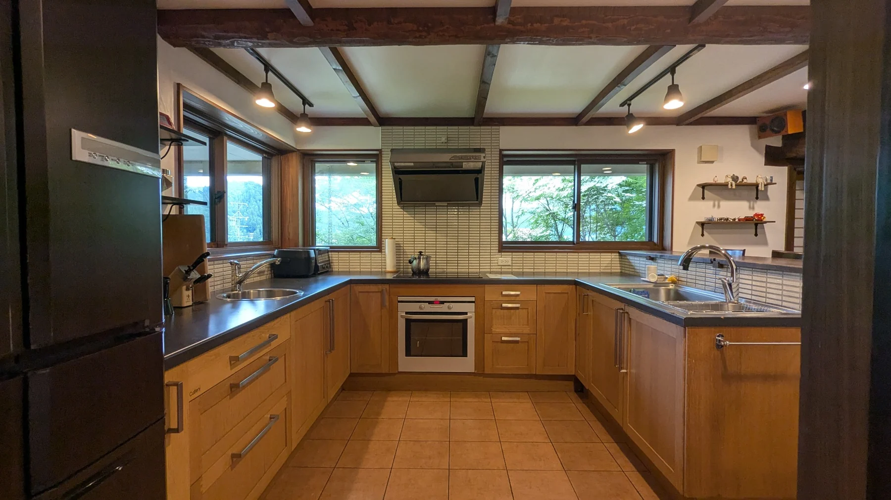 Large fully equipped kitchen at Rental Farmhouse Tamaki